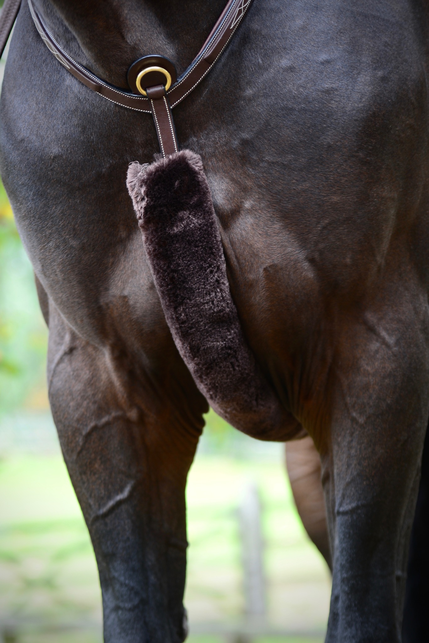 sheepskin breastplate cover brown